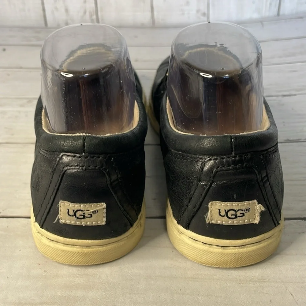 UGG Black Leather Fierce Slip On Loafers